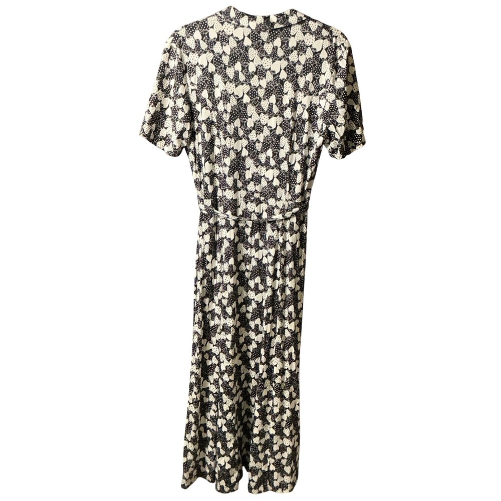 Tender Loving Care by HVN Black White Strawberry Print Midi Dress Size 10 - Picture 2 of 6